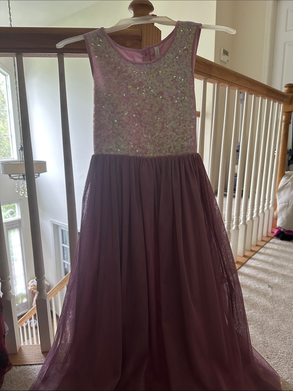 Girls Sparkle Tulle Party Dress - Dusty Rose